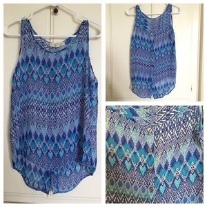 Cute blue white sheer top