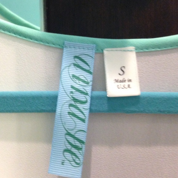 Cute White with Mint green lining dress shirt! - Picture 2 of 4