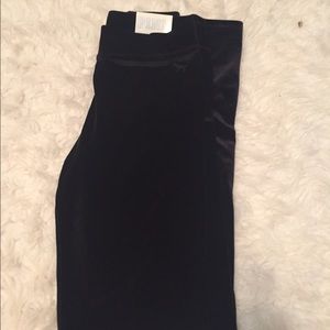 Black velvet fashion leggings