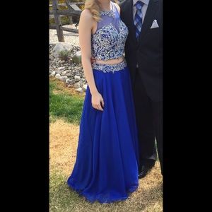 Blush Two Piece Prom Dress (Sapphire)