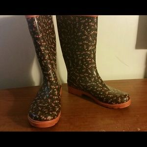 Floral Printed Rain Boots