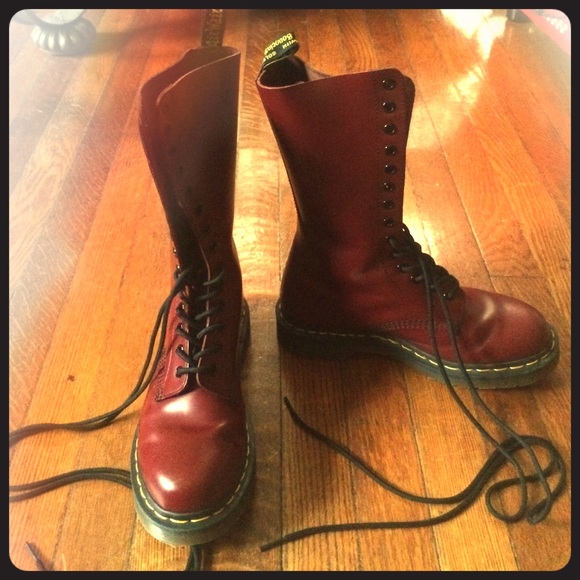 Burgundy Doc Marten.