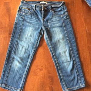 Blue Epic distressed crop jeans size 8