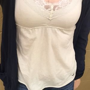 Hollister off white tank top