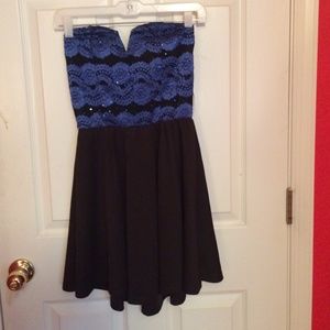 Brand new never worn blue lace dress with sequins