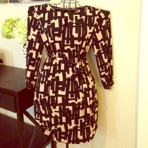 Size 6 Tahari Arthur Levine Fitted Tie-waist Dress