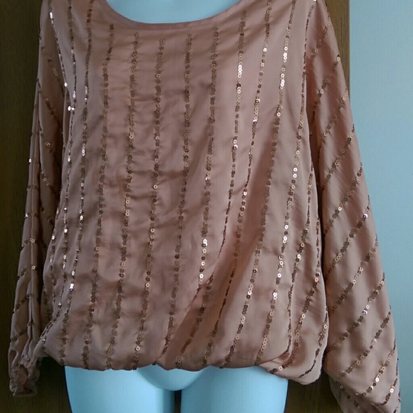 Sequins champagne top