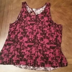 Pink and black tank top