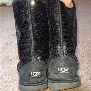 Black sequins UGG boots, size 8