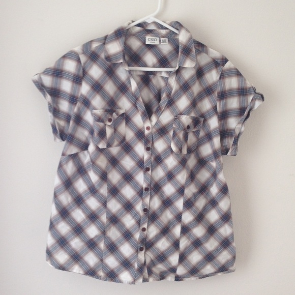 FINAL REDUCTION Blue and brown plaid Cato top