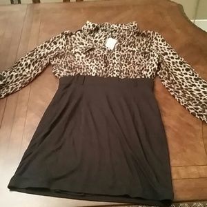 Cheetah top, black bottom