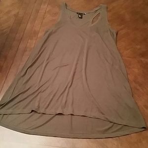 Racerback long olive green shirt