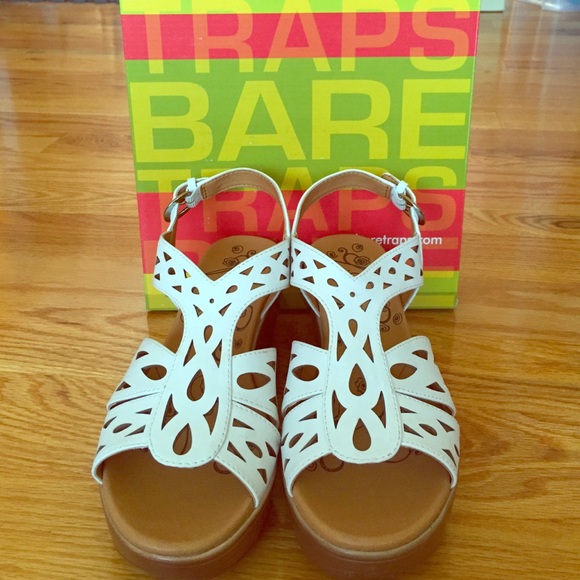 Bare Traps white sandals.