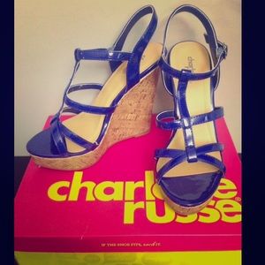 Brand new, Charlotte Russe cobalt blue wedges, 7