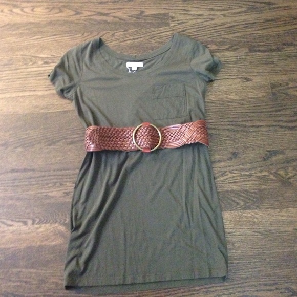 Army green tee shirt dress