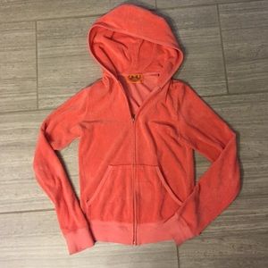 Juicy couture terry zip hoodie jacket coral