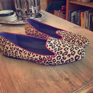 Vaneli calf hair leopard slipper flat size 10