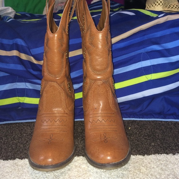 Brown cowboy boots
