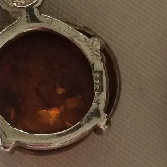 Sterling Silver & Amber Earrings RESERVED - Picture 4 of 4