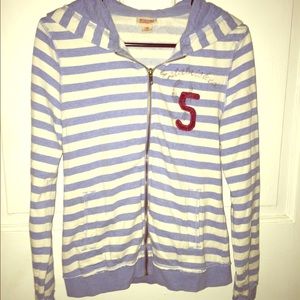 Striped zip up Hoodie