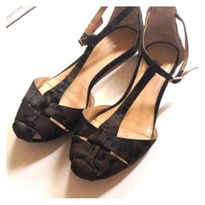 Zara camo pony skin effect sandals