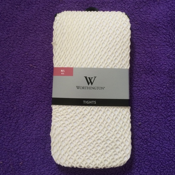 White fishnet tights