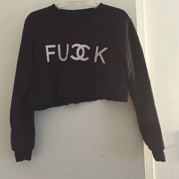 Chanel F&@k crop sweater