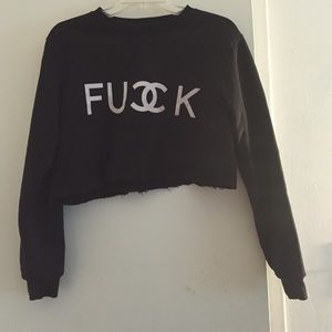 Chanel F&@k crop sweater