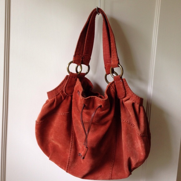 Lucky Brand Suede & Canvas Burnt Sienna Handbag 💋