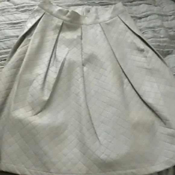 Faux leather tan skirt