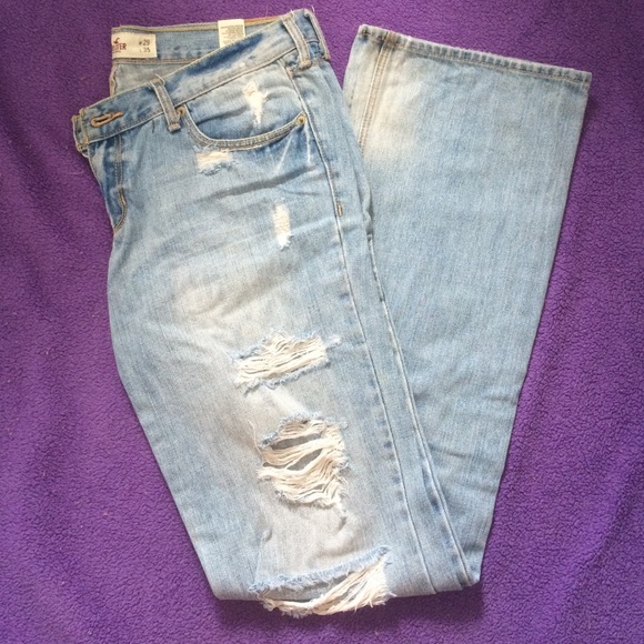 Hollister light ripped jeans