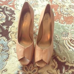 Nine West Nude Peep Toe Pump