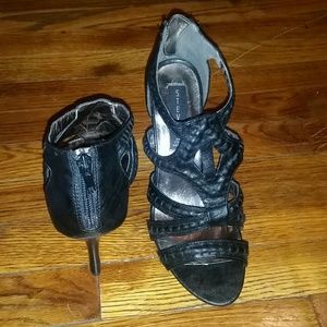 Steve Madden caged cutout sandals.