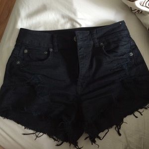 black high waisted shorts