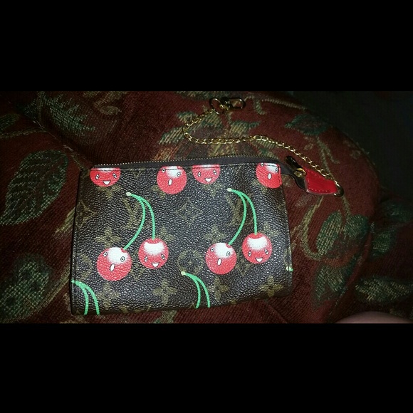 Cherry Large Coin Purse with chain