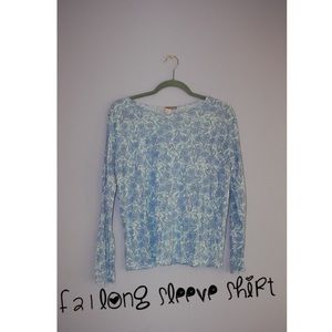Blue patterned forever 21 long sleeve