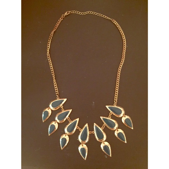 Gold & teal necklace
