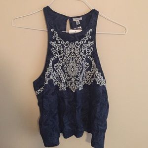 Urban Outfitters blue detailed tank top