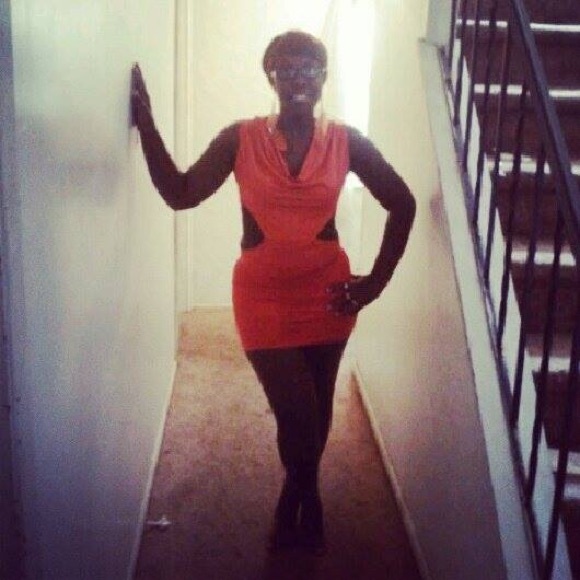 🍂Orange Body Icon Dress 🍂with Back Out 🍂