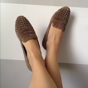 Studded grey loafers