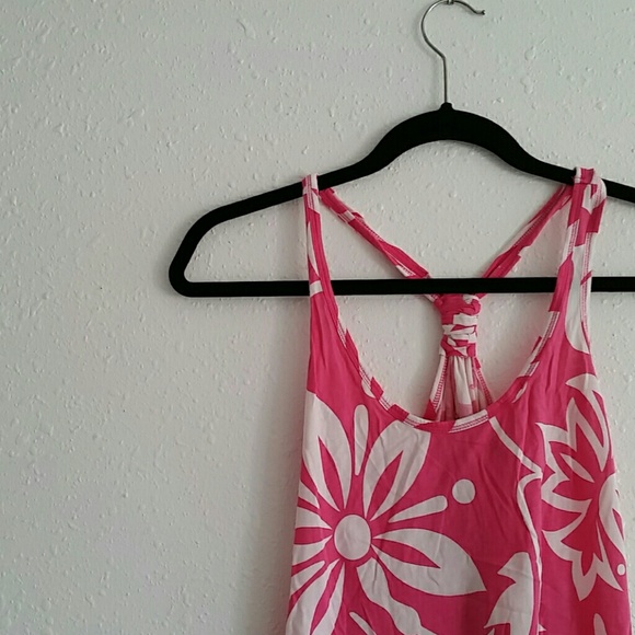 Pink and White Floral Print Tank
