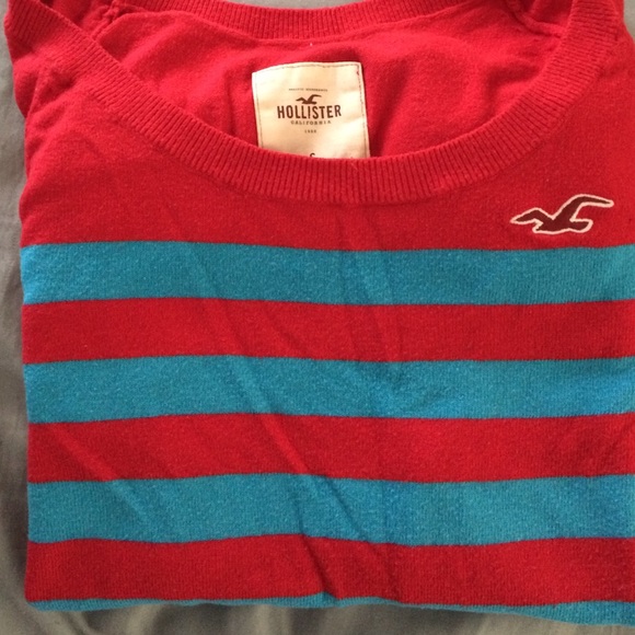 Hollister red & blue striped sweater