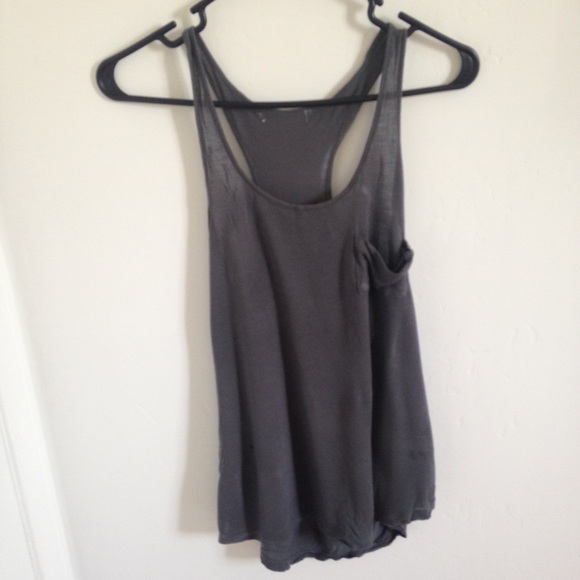 Grey pocket tank top