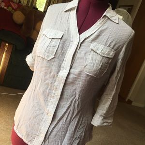 BRAND NEW 💛 ANA Button Lightweight Stripe Top