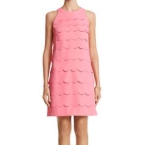 WHBM Coral Scalloped Dress