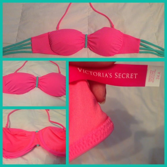 Hot Pink & Turquoise Bikini Top