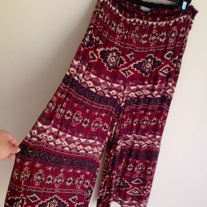 Tribal print wide leg pants