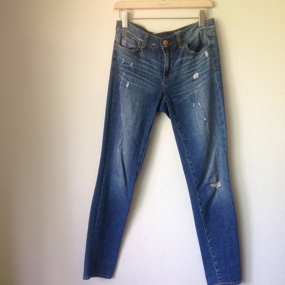 J.Crew midrise toothpick destroyed denim