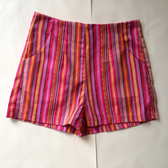 Colorful high waisted shorts