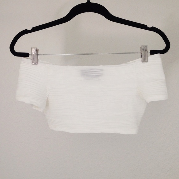 Nasty Gal white off the shoulder crop top